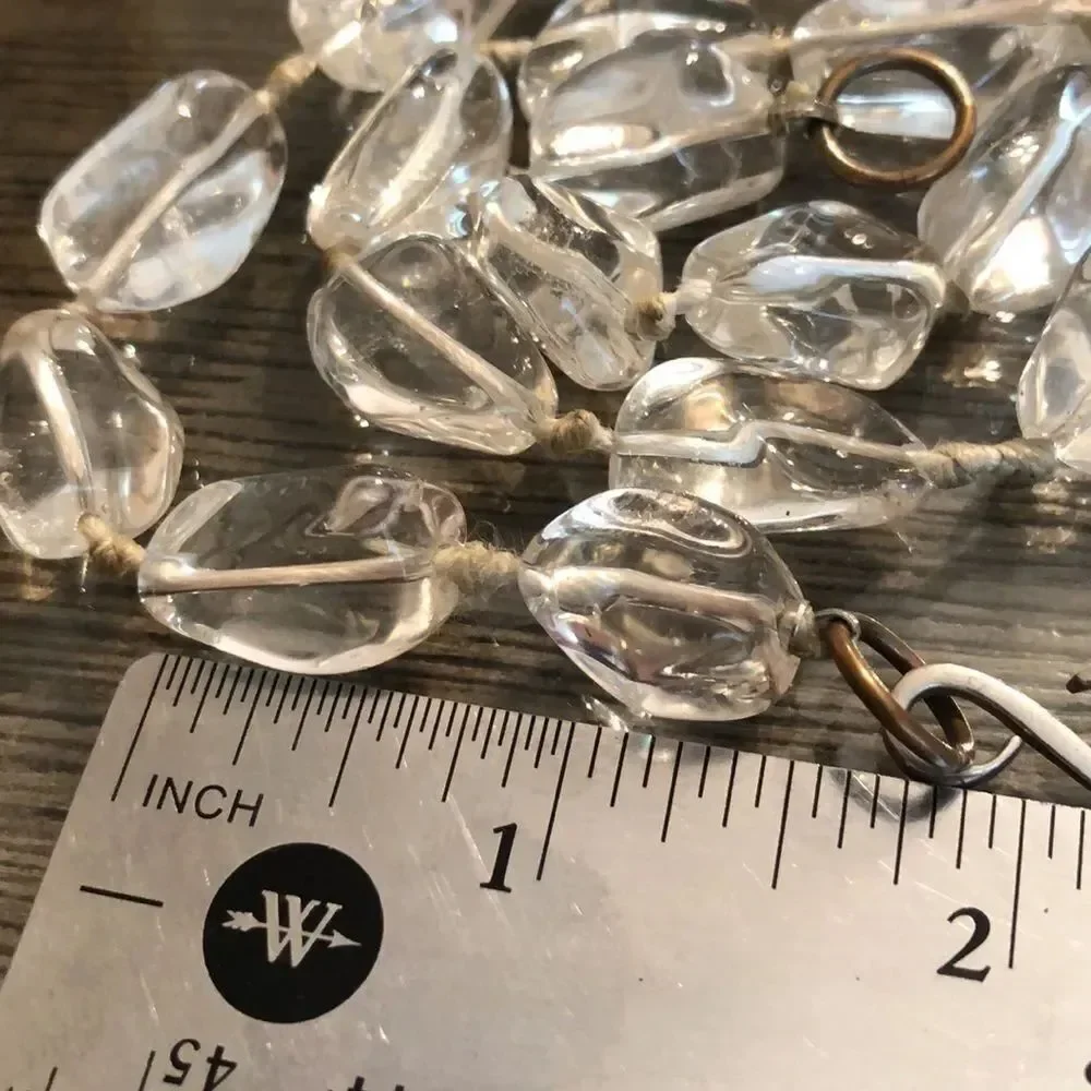 Polished Clear Quartz Gem Rock Necklace 17.75”